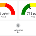 Bild på Home Assistant mätare för PM2.5 och CO2