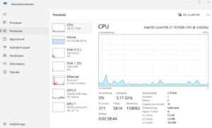 Se datorns prestanda i windows 11 med Aktivitetshanteraren