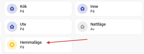 Växlare i Home Assistant för hemmaläge och bortaläge