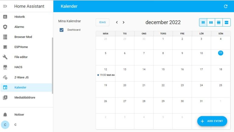 Home Assistant Kalender - Teknik i Hemmet