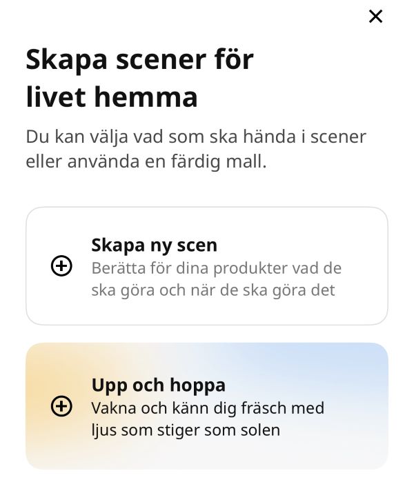 Upp och hoppa scen i IKEA DIRIGERA