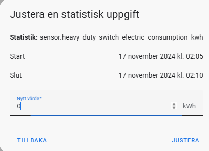 Justera statistik i Home Assistant