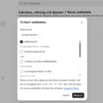 Bild på hur jag rensar cache, cookies, och historik i edge