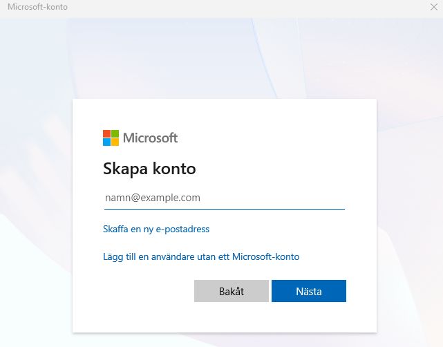 Bild på Skapa ett lokalt konto i windows 11