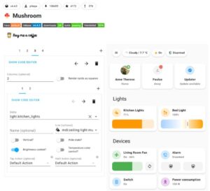 Mushroom för dashboard via hacs