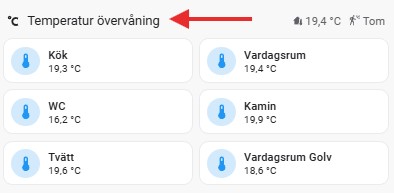 Kortet rubrik på dashboard