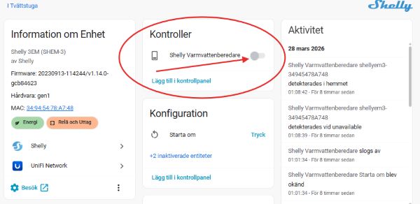 Med shelly 3em kan jag styra min varmvattenberedare