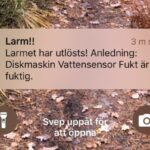 Home Assistant skickar en Larmnotis om vatten