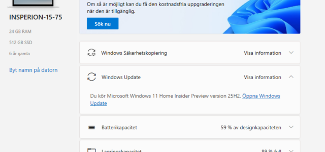 Bild på appen PC Health check i Windows 11