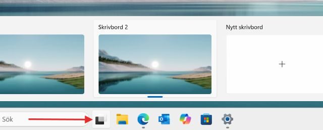 Bild på flera skrivbord i windows 11 så kallade virtuella skrivbord