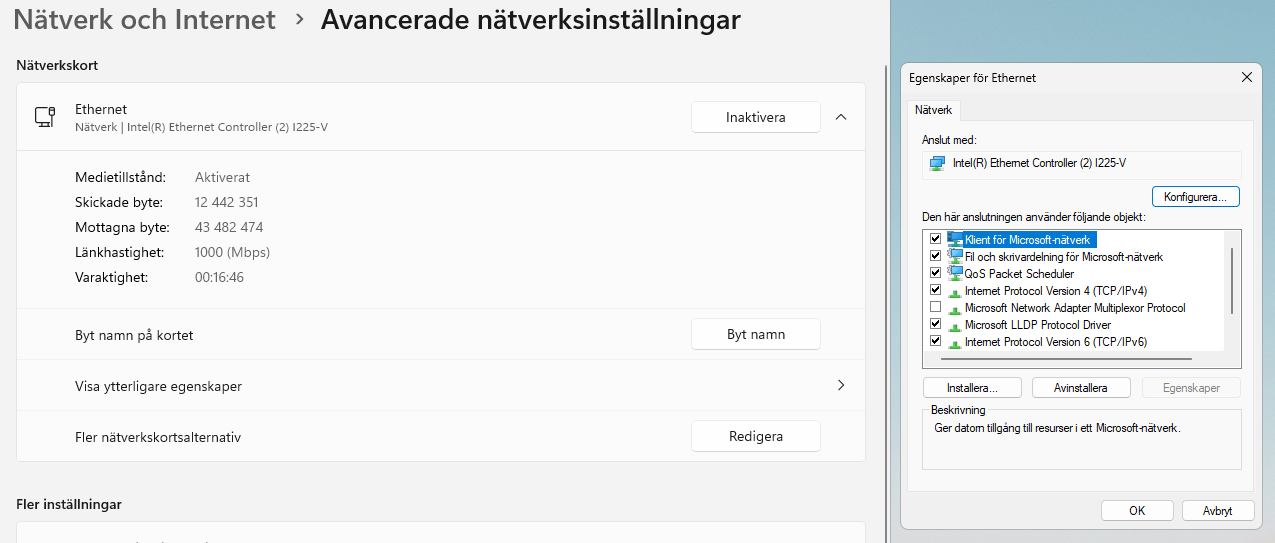 Bild vart jag uppdaterar drivrutiner för mitt nätverkskort i Windows 11