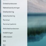 Bild på snabbmeny i windows 11