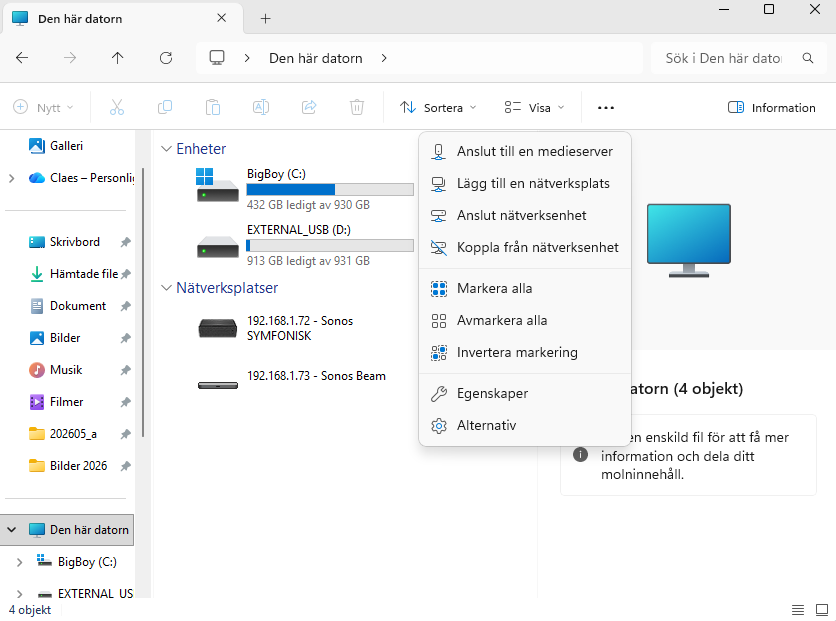 Hur jag kan ansluta nätverkenhet i Windows 11 utforskaren