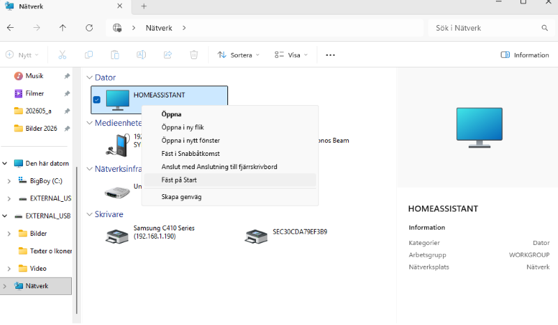 bild på funktionen färst på start i windows 11 utforskaren