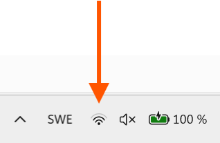 Boöd på wifi symbol i windows 11 aktivitetsfält