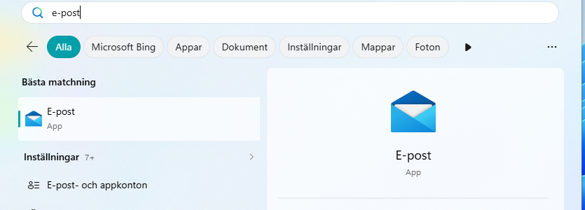 bild på e post appen i windows 11