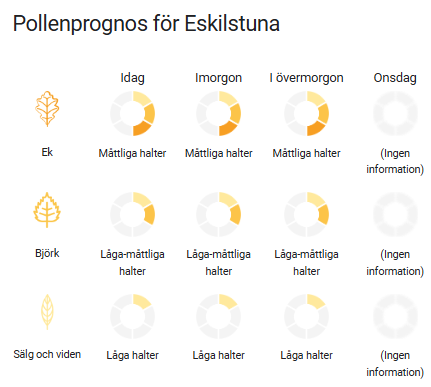 Visar pollen på Home Assistant Dashboard